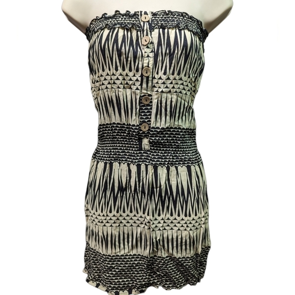 Papaya Strapless Button Front Mini Dress Sz S - Picture 1 of 6
